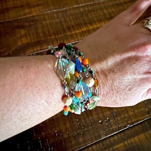 Cookie Lee multi strand beaded bracelet turquoise bohemian